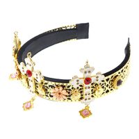 2021 Nouveau Européen Et Américain Style Baroque Géométrique Vintage Croix Tous Les-match Bandeau Ornement Nuptiale Couronne Bijoux main image 4