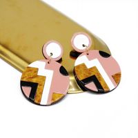 Womens Personality Contrast Color Stitching Earrings Om190506120417 main image 3