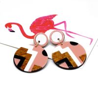 Womens Personality Contrast Color Stitching Earrings Om190506120417 main image 5