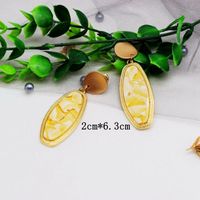 Womens Exquisite Contrast Color Elliptical Color Resin Earrings Om190506120440 main image 5