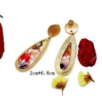 Womens Exquisite Contrast Color Elliptical Color Resin Earrings Om190506120440 main image 7