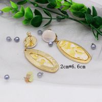 Womens Exquisite Contrast Color Elliptical Color Resin Earrings Om190506120440 main image 8