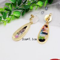 Womens Exquisite Contrast Color Elliptical Color Resin Earrings Om190506120440 main image 11