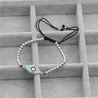 Europäischer Und Amerikanischer Schmuck Kupfer Perlen Mikro Eingelegter Zirkon Farbe Zirkonium Augen Perlen Gewebtes Armband  Bracelet main image 5