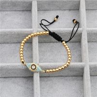 Europäischer Und Amerikanischer Schmuck Kupfer Perlen Mikro Eingelegter Zirkon Farbe Zirkonium Augen Perlen Gewebtes Armband  Bracelet main image 6