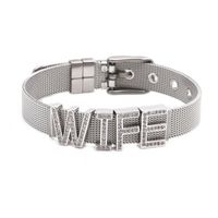 Diy Verstellbares Armband Armband Aus Edelstahl Für Männer Und Frauen 26 Armband Aus Englischen Buchstaben Mesh Bracelet main image 4