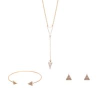 Womens Rhinestone Alloy Code Fashion Atmosphere Triangle Jewelry Set Xs190506120394 sku image 1