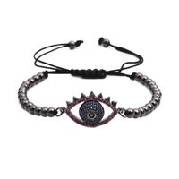 Copper Beads Micro-inlaid Zircon Devil Eyes Beaded Weave Titanium Steel Bracelets &amp; Bangles Yl190506120481 sku image 4