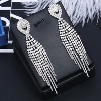 Womens Geometry Electroplating Exaggerated Tassel  Alloy Earrings Nhkq120667 main image 3