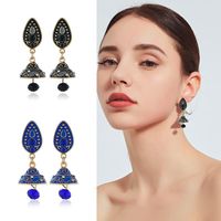 Womens Floral Rhinestone Alloy Earrings Nhkq120683 main image 2