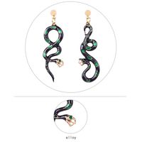 Womens Long Drop Oil Fashion Snake Shape  Alloy Earrings Nhmd120744 main image 5