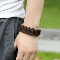 Unisex Geometric Leather  Vintage Wide Leather Cowhide Bracelets &amp; Bangles Nhpk120779 main image 3