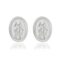 Europe Et En Amérique Croix Frontière Chaud-vente Nouvelle Arrivée Vintage Creative Irrégulière Géométrique Portrait Stud Boucles D'oreilles De Mode Court Alliage Oreille Anneaux sku image 2