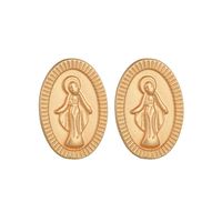 Ins Grenz Überschreitende Europäische Und Amerikanische Heiße Retro-porträt Ohrringe Kreative Religion Jungfrau Maria Ovale Legierung Ohrringe Frauen sku image 1
