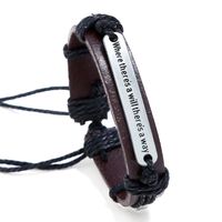 Unisex Geometric Leather English Letter Weaving  Bracelets &amp; Bangles Nhpk120782 sku image 1