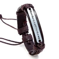 Unisex Geometric Leather English Letter Weaving  Bracelets &amp; Bangles Nhpk120782 sku image 2