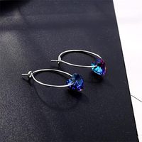 Trendy Simple Color Zircon Heart Pendant Earrings Nhgo125128 main image 4