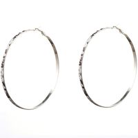 Ornement Personnalité Charme Ouvert Boucles D'oreilles Givré Imprimé Léopard Surdimensionné Argent Europe Et En Amérique Croix Vintage Frontière Grand Anneau D'oreille main image 8