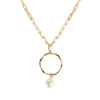 Ornement De Mode Coréenne Style Hoop Et Perle Pendentif Géométrique Cercle Collier Clavicule Chaîne Chic main image 1