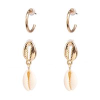 Womens Shell And Shell Mixed Material Earrings Nhjj126340 main image 6