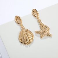 Womens Geometry Electroplating Seashell Starfish Conch Alloy Earrings Nhgy126520 main image 4
