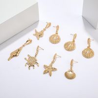 Womens Geometry Electroplating Seashell Starfish Conch Alloy Earrings Nhgy126520 main image 5