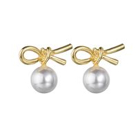 Womens Bow Set With Beads Alloy Earrings Nhbq126325 sku image 1