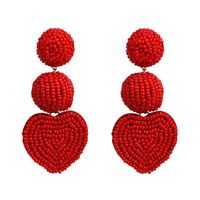 Creative Rice Beads Heart Shaped Material Earrings Nhjj126462 sku image 1