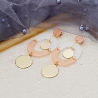 Womens Light Pink Resin Stitching Earrings Nhom126553 main image 4