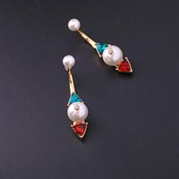 Kleine Frische Geometrische Dreieck Perlen Diamant Ohrringe Ohrringe Weibliche Koreanische Mode All-match Pendler Ohrringe Ed02107d main image 4