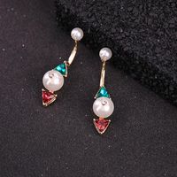 Kleine Frische Geometrische Dreieck Perlen Diamant Ohrringe Ohrringe Weibliche Koreanische Mode All-match Pendler Ohrringe Ed02107d main image 5
