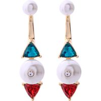 Womens Geometric Beads-studded Rhinestone Alloy Earrings Nhqd126590 main image 6