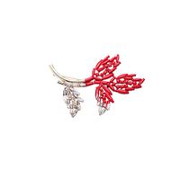 Womens Leaf Rhinestone Red Branches Alloy Brooches Nhqd126633 main image 2