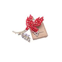 Womens Leaf Rhinestone Red Branches Alloy Brooches Nhqd126633 main image 3