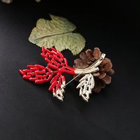 Womens Leaf Rhinestone Red Branches Alloy Brooches Nhqd126633 main image 6