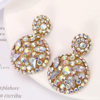 Croix-frontière Vente Chaude Gem Alliage Incrusté Atmosphère Femelle Boucles D'oreilles Mode Simplicité Et Exagération Boucles D'oreilles Gouttes Pour Les Oreilles main image 3