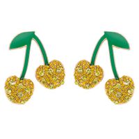 Womens Fruit Paint Cherry With Rhinestones Alloy Earrings Nhjq126707 main image 8