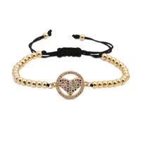 Micro-inlaid Zircon Heart Braid Shaped Copper Bracelets &amp; Bangles Nhyl126721 main image 1