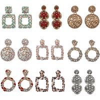 Fashion Geometric Diamond Alloy Artificial Gemstones Earrings main image 1