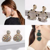 Fashion Geometric Diamond Alloy Artificial Gemstones Earrings main image 24