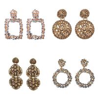Fashion Geometric Diamond Alloy Artificial Gemstones Earrings main image 23