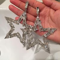 Fashion Five-pointed Star Full Of Rhinestone Earrings Nhwk127034 main image 5