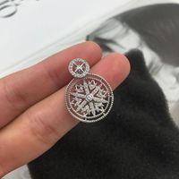 Moda S925 Alloy Snowflake Circle Cutout Micro Zircon Pendientes Nhwk127051 main image 1