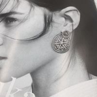 Fashion S925 Alloy Snowflake Circle Cutout Micro Zircon Earrings Nhwk127051 main image 6
