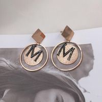 Womensfashion Letter M Earrings Frosted Sequins Circle Earrings Nhwk127183 main image 5