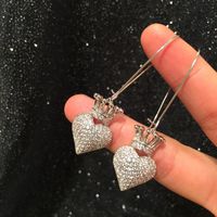 Womens Fashion Crown Love Micro Zircon Earrings Nhwk127218 main image 5