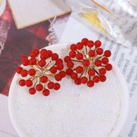 Womens Fashion S925 Alloy Needle Beads Flower Fireworks Stud Earrings Nhwk127228 main image 3