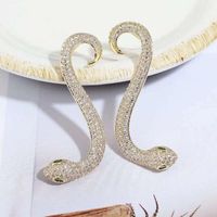 Fashion Women Micro-inlaid Zircon Snake-shaped Earrings Nhwk127264 main image 5