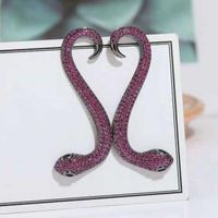 Fashion Women Micro-inlaid Zircon Snake-shaped Earrings Nhwk127264 sku image 1
