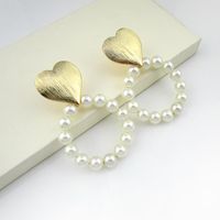 Neue Europäische Und Amerikanische Mode Persönlichkeit Perle Shell Perlen Ohrringe Pfirsich Herz Ohrringe Lange Ohrringe Frauen 821937 main image 1